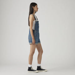 Vintage Women's Lightweight Shortalls - About Last Week - Medium Wash