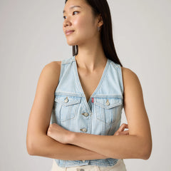 Racer Vest - Never Going To Change - Light Wash