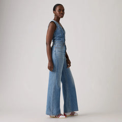Denim Wide-Leg Jumpsuit - Own It Jumpsuit - Medium Wash