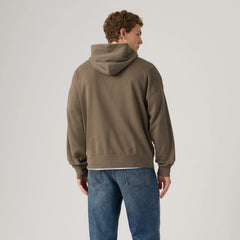 Soft Boxy Garment Dye Hoodie Sweatshirt - Garment Dye Bungee - Brown