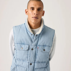 Utility Quilted Vest - Denim - Blue
