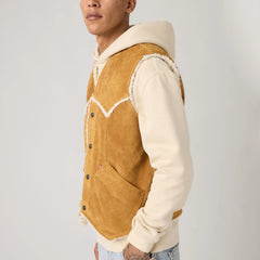 Western Suede Vest - Evening Sun Vest - Brown