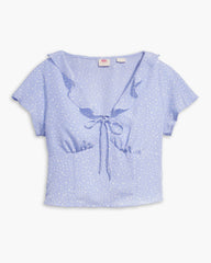 Mylene Blouse - Galia Dot Coral Red - Red