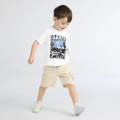 Short Sleeve Catching Air Toddler 2T-4T Graphic Tee - Bright White