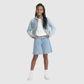 94 Baggy Denim Shorts Big Girls 7-16 - Heat Wave - Light Wash