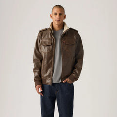 Military Bomber Jacket - Saddle - Brown
