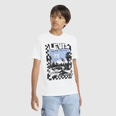 Short Sleeve Catching Air Graphic Tee Big Boys 8-20 - Bright White