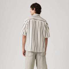 Short-Sleeve Dawson Shirt - Leigh Stripe Vintage Indigo - Blue