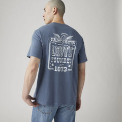 Relaxed Fit Short Sleeve Graphic T-Shirt - Vintage Indigo - Blue