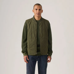 Quilted Utility Vest - Olive - Green