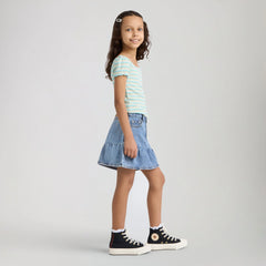 Denim Flounce Skort Little Girls 4-6 - Reach For The Stars - Medium Wash