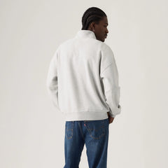 Boxy Quarter Zip Sweatshirt - Light Heather Grey - Grey