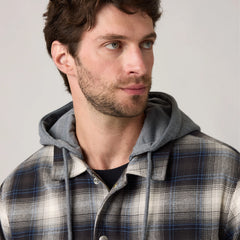 Francisco Sherpa Flannel Jacket - Warwick Plaid Dark Phantom - Grey