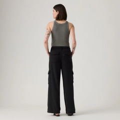 Baggy Dad Cargo TENCEL™ Women's Pants - Caviar - Black