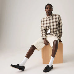 Duboce Boxy Overshirt - James Plaid Vintage Khaki - Brown