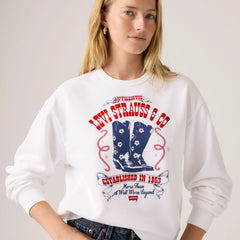 Graphic Logo Heritage Crewneck Sweatshirt - Crew Poster Daisy Bo - White