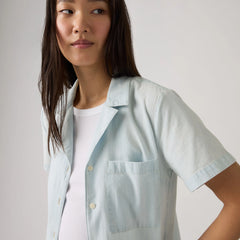 Albie Camp Shirt - Honestly Happy - Medium Wash