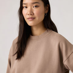 Vintage Garment Dye Boxy Sweatshirt - Garment Dye Pine Bar - Brown