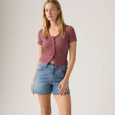 Cinch Mid-Thigh Lightweight Women's Shorts - Lift Up Short - Medium Wash