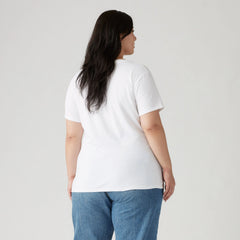 Perfect Logo T-Shirt (Plus Size) - Plus Blake Brushstro - White