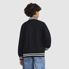 Mesh Lined Bomber Jacket Big Boys 8-20 - Black Stretch