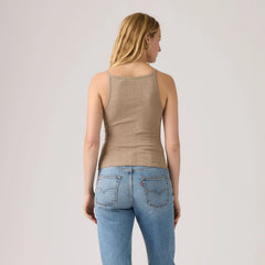 Dry Goods Apron Tank Top - Taupe Gray Heather B - Brown