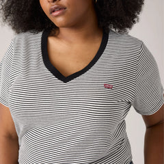 V-Neck T-Shirt (Plus Size) - Cloud Dancer - Multi-Color