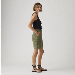Baggy Cargo Women's Shorts - Army Green