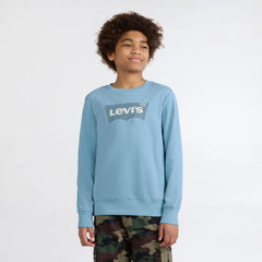 Big Boys Long Sleeve Batwing Crewneck - Blue