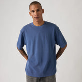 Boxy Short Sleeve Garment Dye T-Shirt - Garment Dye Zodiac Blue - Blue
