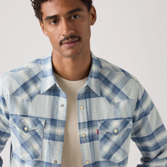 Classic Western Standard Fit Shirt - Aldo Plaid Allure Twill - Blue