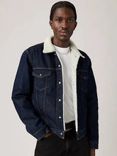 Type III Sherpa Trucker Jacket - Give It A Rinse Sher - Dark Wash