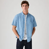 Authentic Short-Sleeve Button-Down Shirt - Eli Medium Blue Wash - Blue
