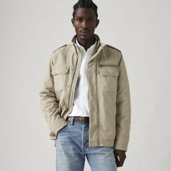 Menlo Military Jacket - Vintage Khaki - White