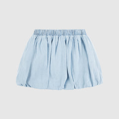 Denim Bubble Skort Little Girls 4-6 - Wow Me Over - Light Wash