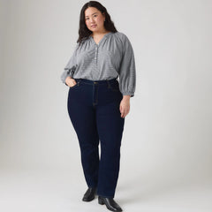 724 High Rise Slim Straight Fit Women's Jeans (Plus Size) - Cast Shadows - Dark Wash