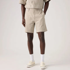 XX Chino Authentic Relaxed Lightweight Twill 8" Men's Shorts - Silver Birch Cadiz Plaid Seersucker - Brown