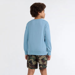 Big Boys Long Sleeve Batwing Crewneck - Blue