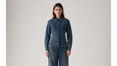 Long-Sleeve Shaped Shirt - Dolly Pardon Me - Dark Wash