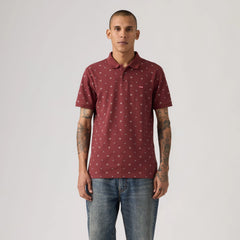 Housemark Polo Shirt - Ebba Geo Oxblood - Red