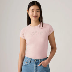 Graphic Riley Raglan T-Shirt - Pearl Embellished Le - Pink