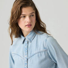 Logan Shirt - Tencel Blasted Stone Top - Light Wash