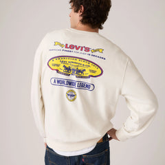 Relaxed Graphic Crewneck Sweatshirt - Worldwide Legend Utility Egret - White