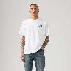 Relaxed Fit Vintage Graphic T-Shirt - Sunrise Sessions Bright White - White