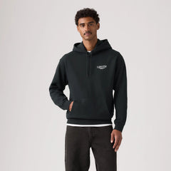 Relaxed Graphic Hoodie Sweatshirt - Worlds Finest Denim Jet Black - Black
