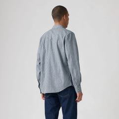 Classic Western Standard Fit Shirt - Roadtrip Stripes - Medium Wash
