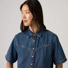 Logan Short-Sleeve Denim Shirt - Tencel Tinted Times - Dark Wash