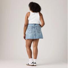 Icon Skirt (Plus Size) - Woven Minutes - Medium Wash