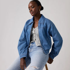 Western Blouson Bomber Jacket - Medium Wash - Medium Wash