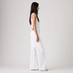 Ribcage Wide-Leg Belted Women's Jeans - Tooth Fairy - White
